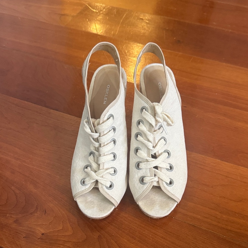 Osklen Cream Women's Lace-Up Sandals